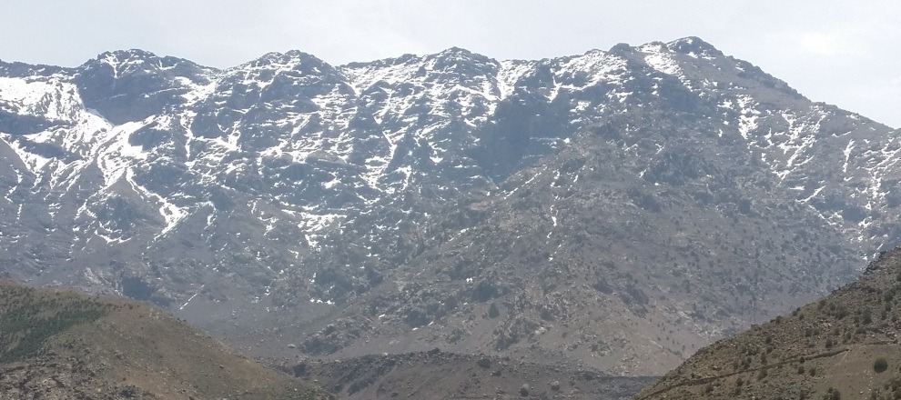 view of snow-topped High Atlas Mountains