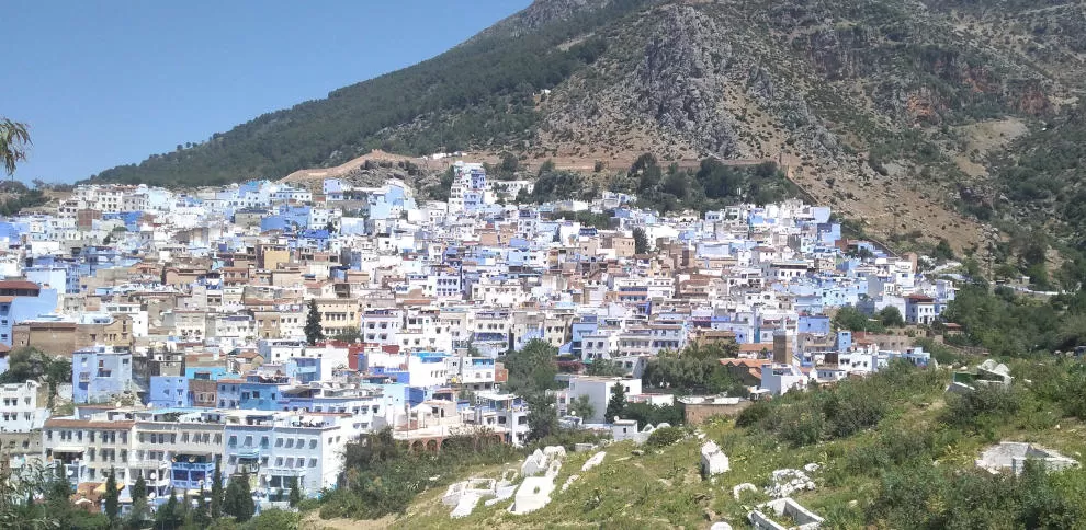 Chefchaouen, the "Blue City" nestled in the foothills of the Rif Mountains - gallery image for 8 day Morocco itinerary from Tangier to Marrakesh - Mountains, Medinas & Nomad Tents