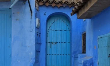blue door and walls -Chefchaouen
