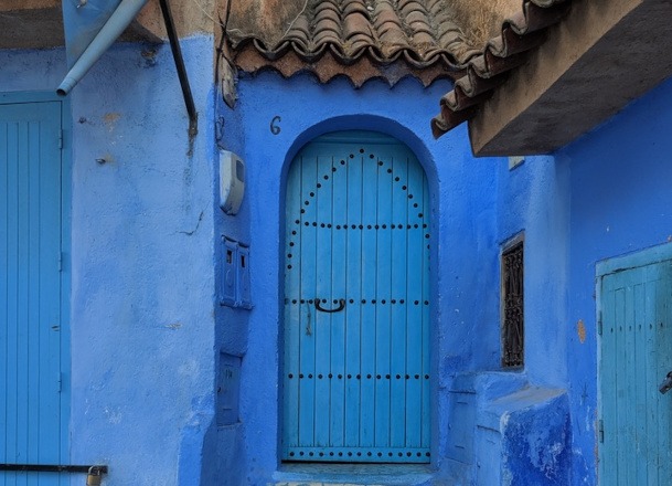 blue door and walls -Chefchaouen