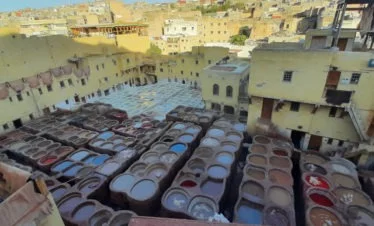 Fes-overlooking dye-pits of famous tanneries
