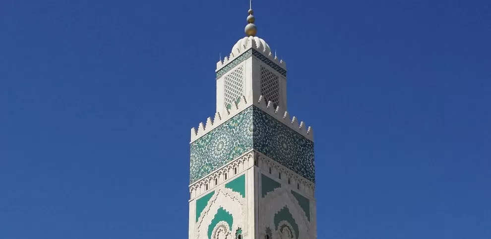 Hassan II mosque - detail of minaret - Casablanca