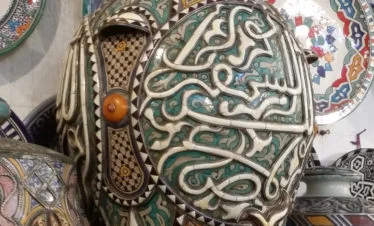 ornate antique pottery - detail - fes