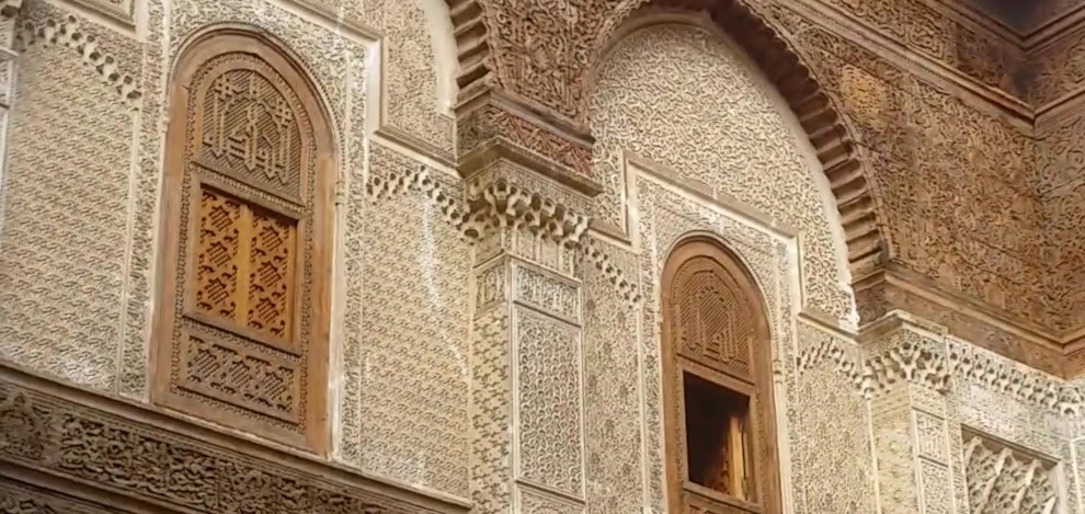 ornate carved plaster wall in the Fes medina - gallery image for 7 day Morocco Tour from Rabat to Marrakesh - Historic Sites, Saharan Sights - 1 week Morocco itinerary