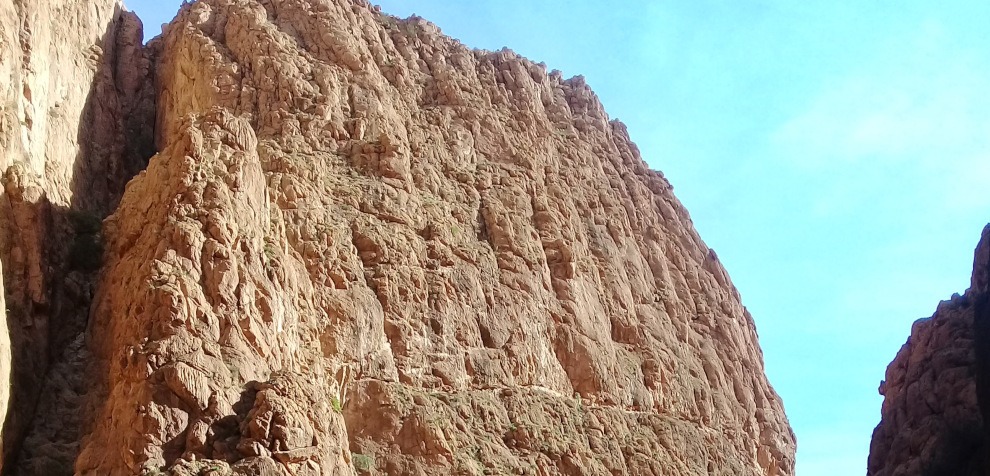 view of todra gorge against blue sky