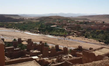 Ait Ben Haddou - view of valley from the top of the kasbah on the hill