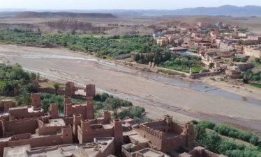 view across valley and river from top of Ait Ben Haddou