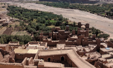 view of valley from Ait Ben Haddou rooftops