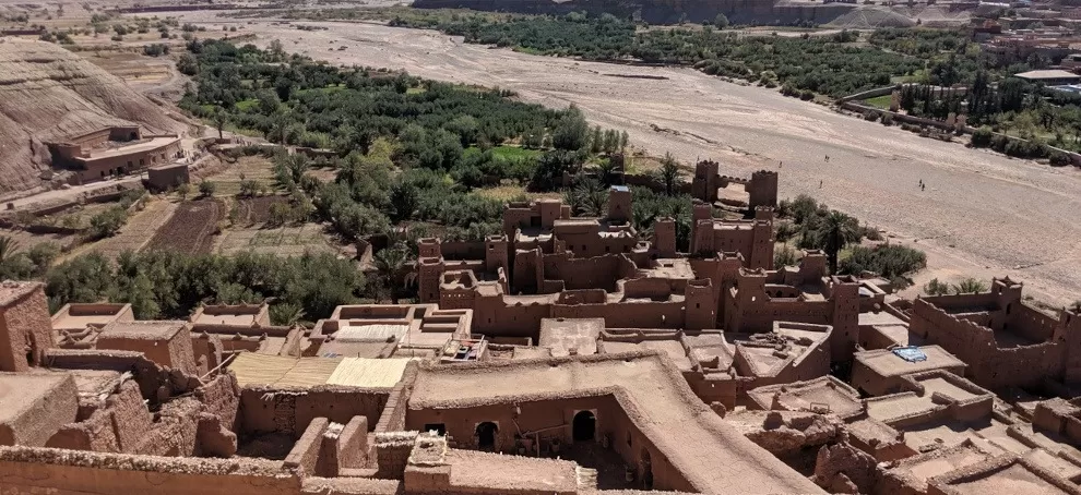 view of valley from Ait Ben Haddou rooftops