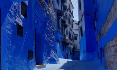 narrow blue street - Chefchaouen